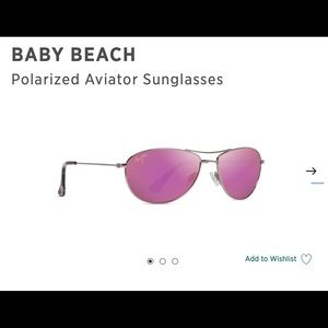 MAUI JIM BABY BEACH Polarized Aviator Sunglasses Rose Gold Maui Sunrise BNWT